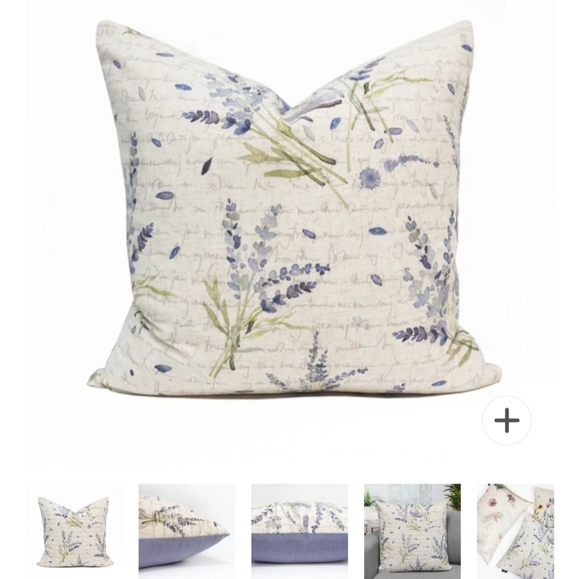 MILLI HOME | Linen Blend Reversible Lavender Themed Throw Pillow - Picture 7 of 7